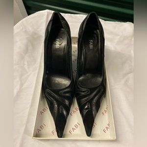 Black leather and suede pumps by FABI